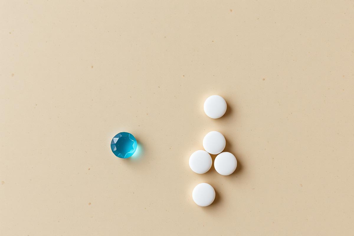 Generic sildenafil and tadalafil tablets on travertine